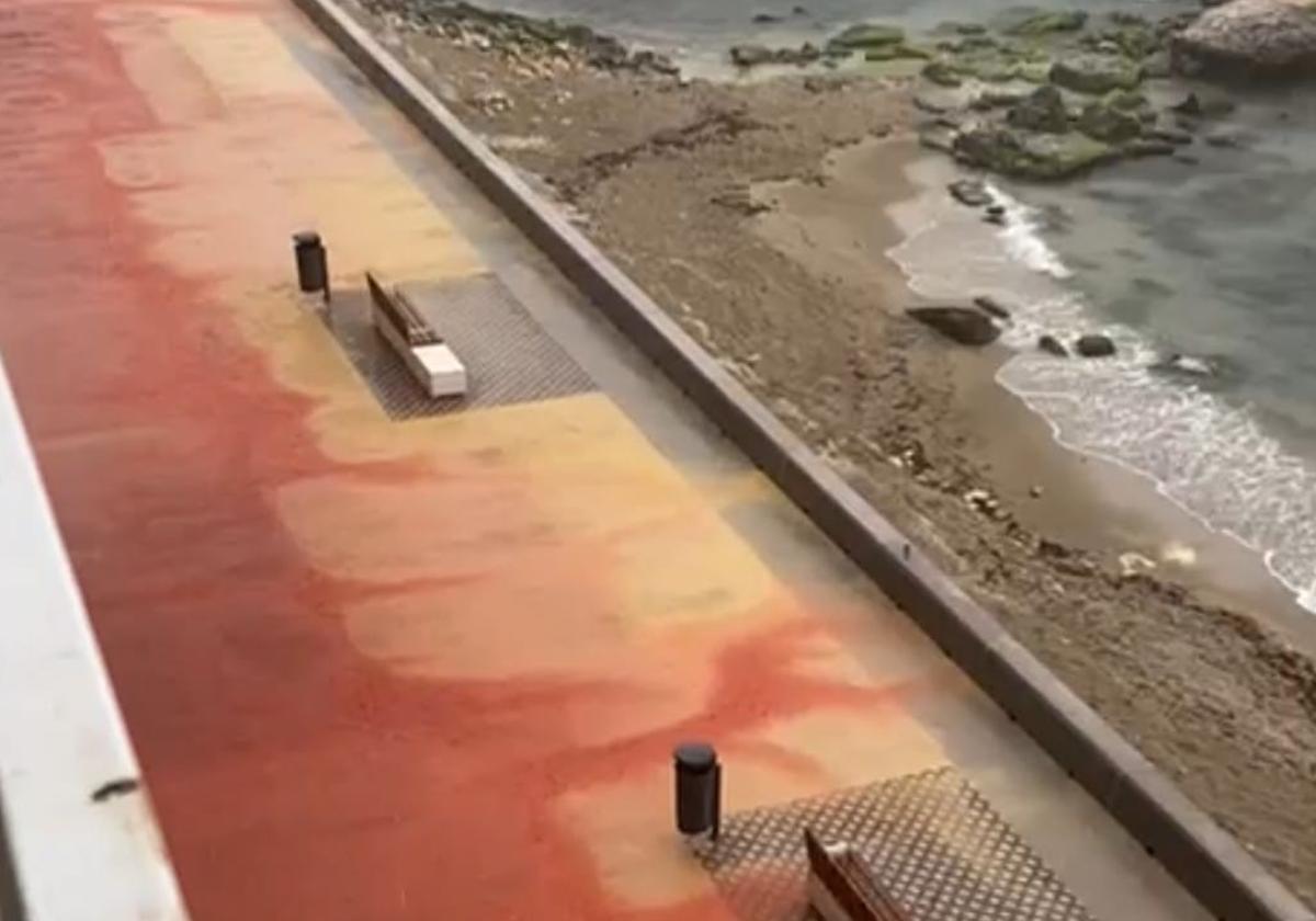 Condition of the Finca Adoc pavement after the rains.
