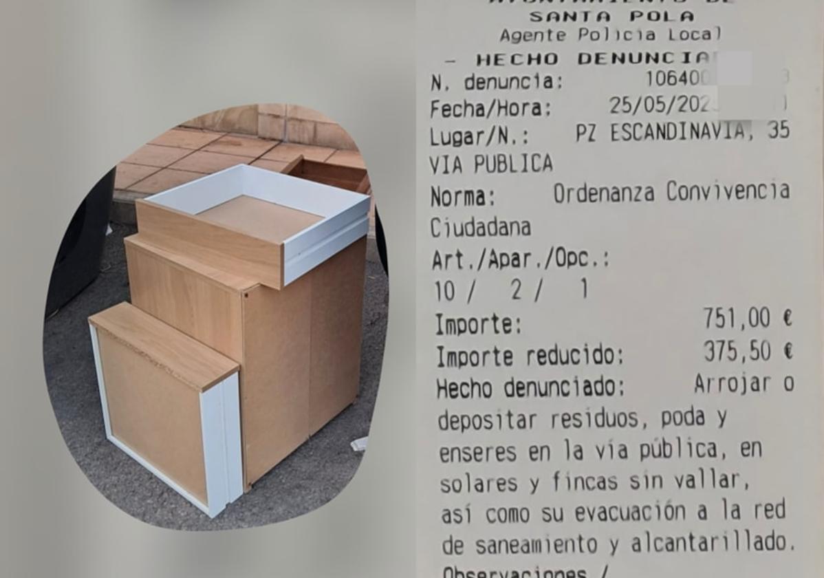 La multa que ha recibido el vecino.