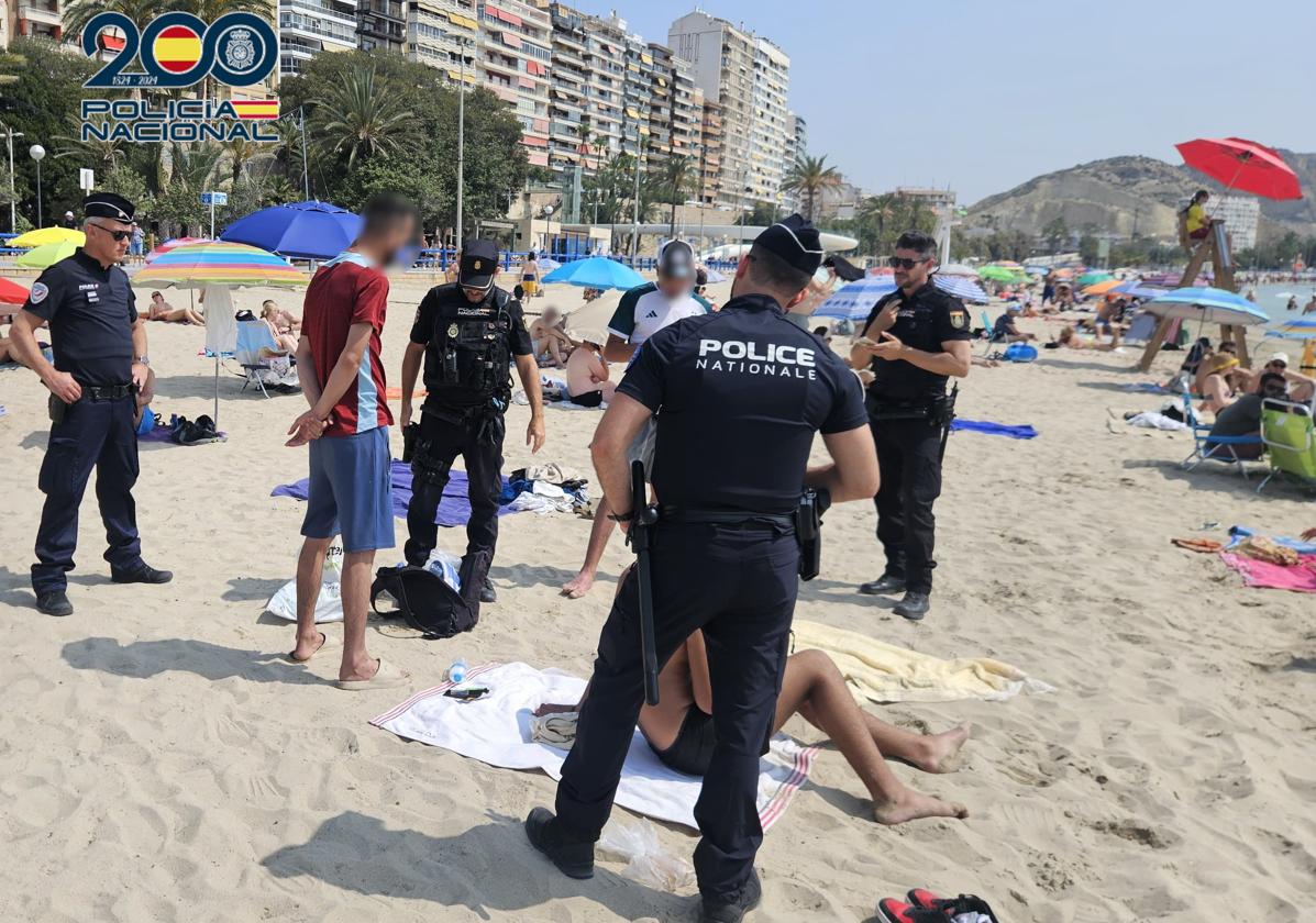 French Gendarmes Patrol Alicante Beaches with National Police