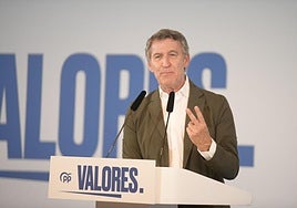 Alberto Núñez Feijóo, durante su intervención en el acto en Alicante.