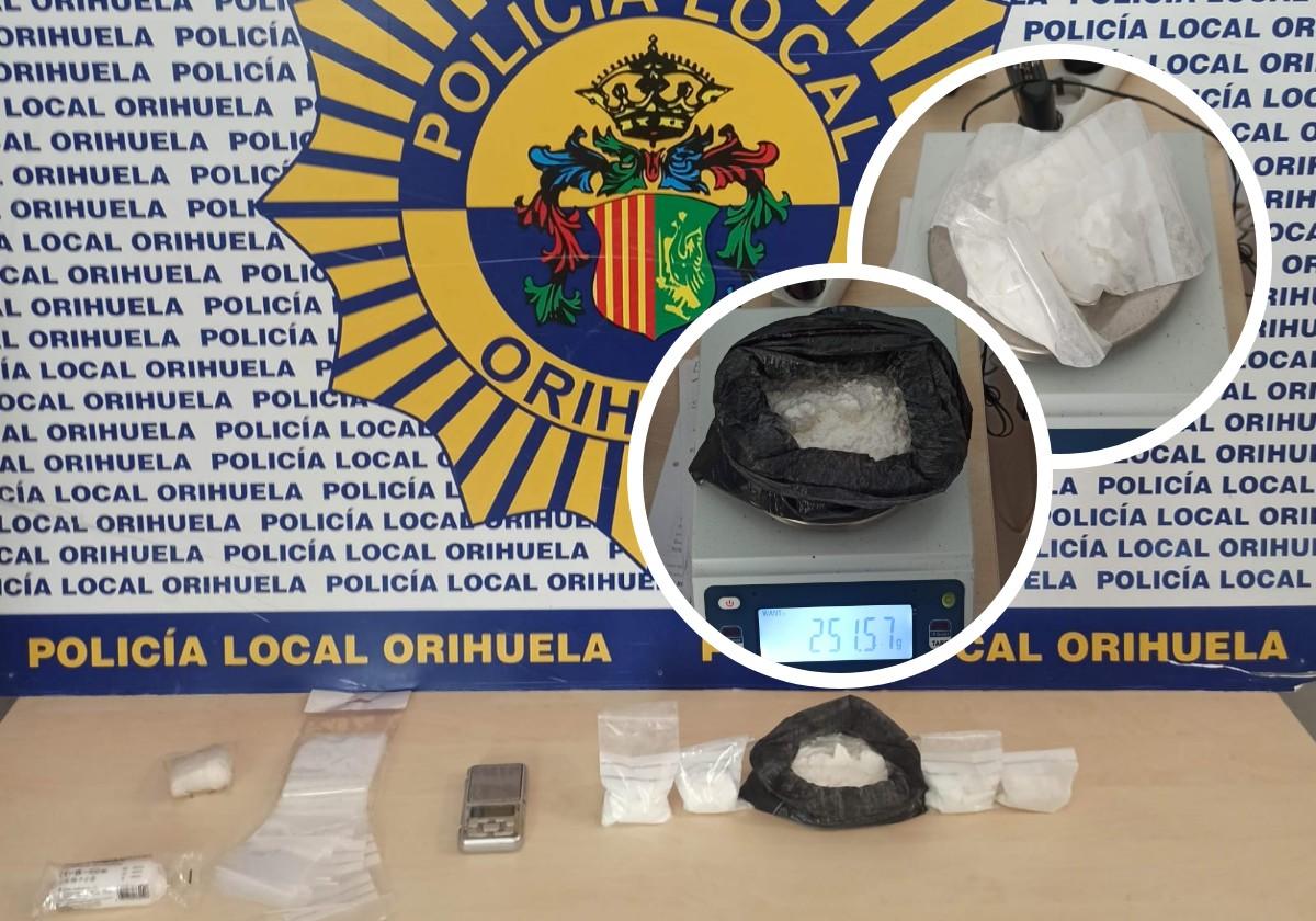 Material decomisado al detenido durante el registro del vehículo.
