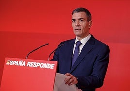 El presidente Pedro Sánchez en su comparecencia de este jueves.