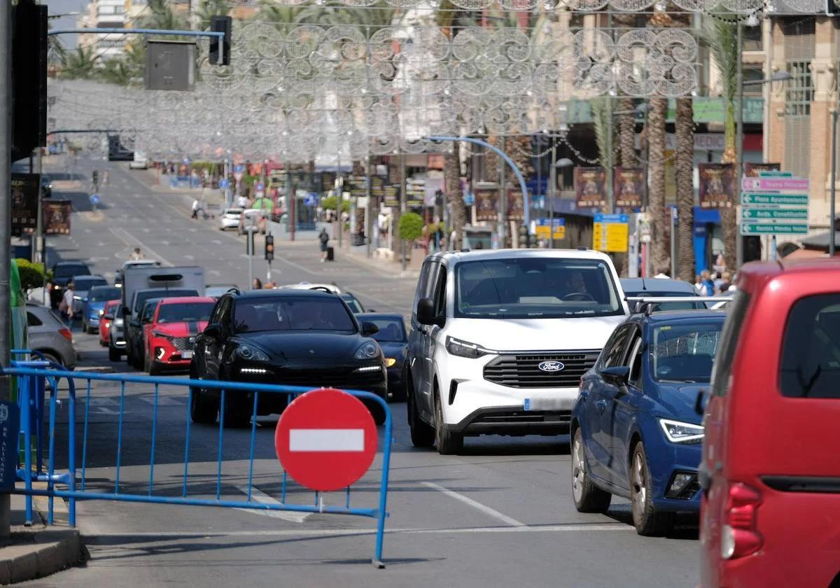 Traffic closures during the Hogueras festival.