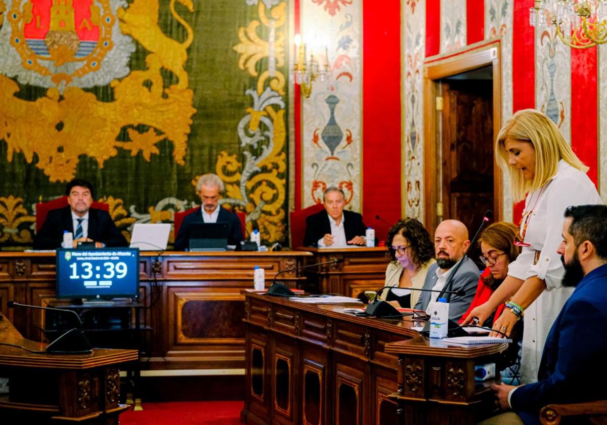 La portavoz de Vox, Carmen Robledillo, interviene durante un pleno.