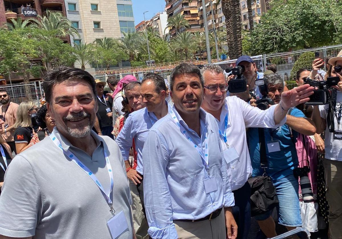 Luis Barcala, Carlos Mazón, and Toni Pérez.