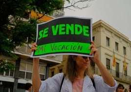 Cocentración el pasado jueves en la plaza de la Montañeta de Alicante con ocasión de la huelga médica.