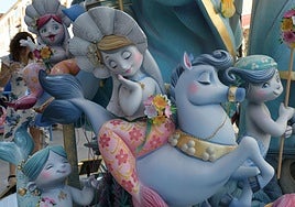 Sagrada Familia, segundo premio de las hogueras infantiles en imágenes