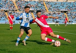 Javi Moreno, durante el Hércules-Sevilla Atlético.