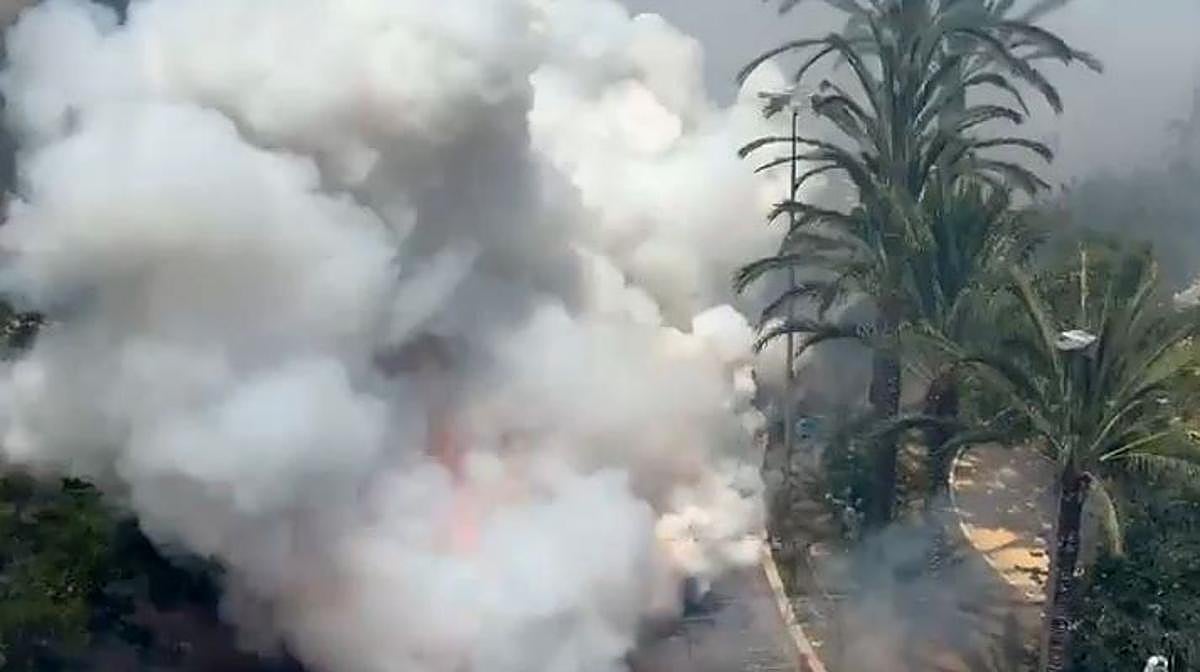 Así se ha visto la mascletà desde los tejados de Luceros