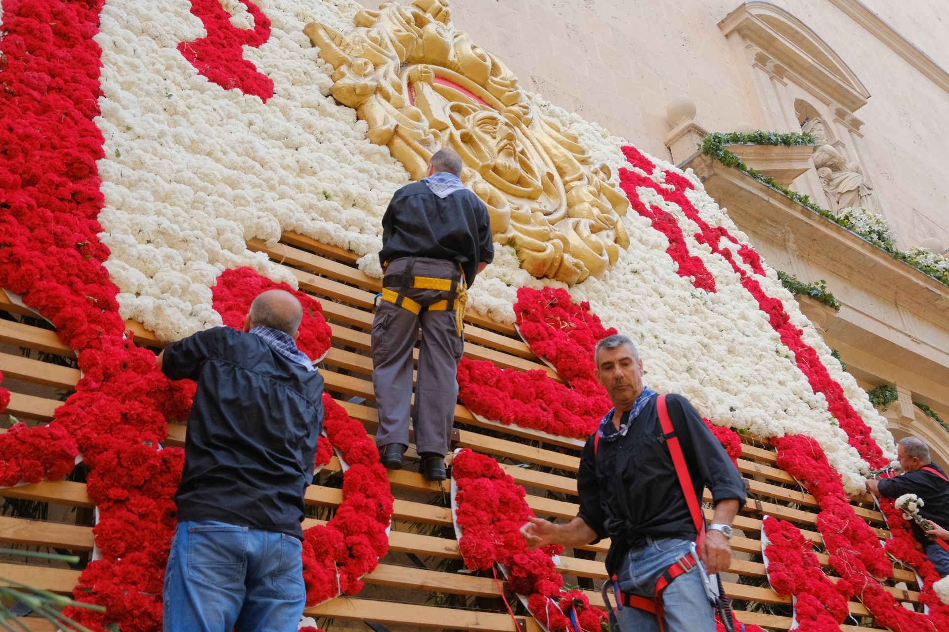 Las Hogueras se llenan de flores para la Virgen del Remedio