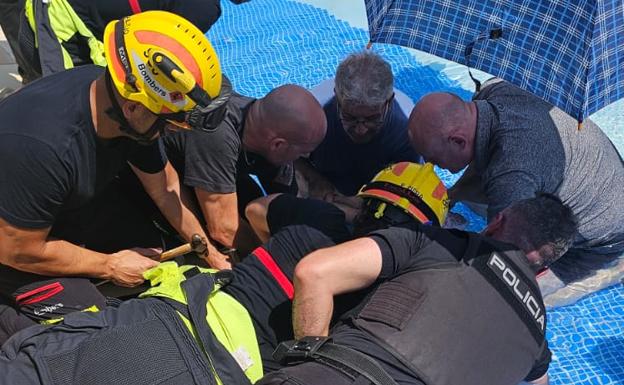 Coordinated effort by emergency services to rescue the young girl.