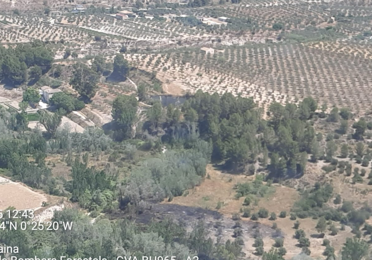 Effects of the fire in Cocentaina this Sunday.