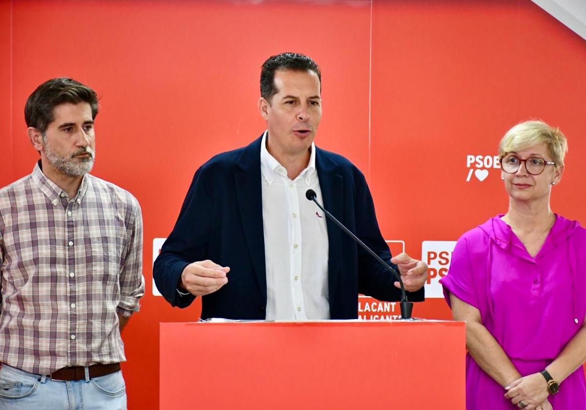 PSPV's General Secretary of Alicante Province, Rubén Alfaro, this Monday in Alicante.