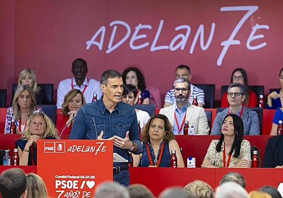 Sánchez en el comité federal del PSOE.