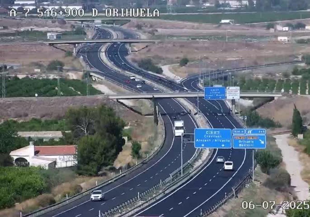 Carretera afectada por el incidente.
