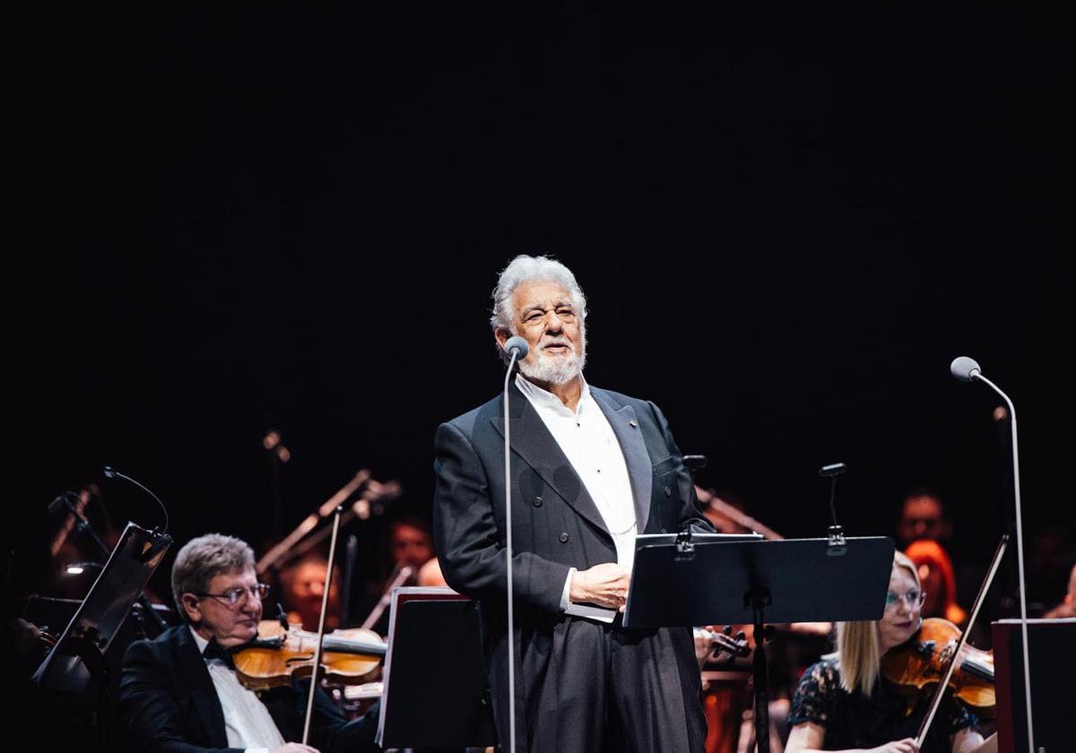El tenor Plácido Domingo en concierto.