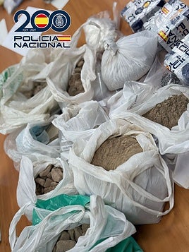 Imagen de la droga incautada por la Policía Nacional