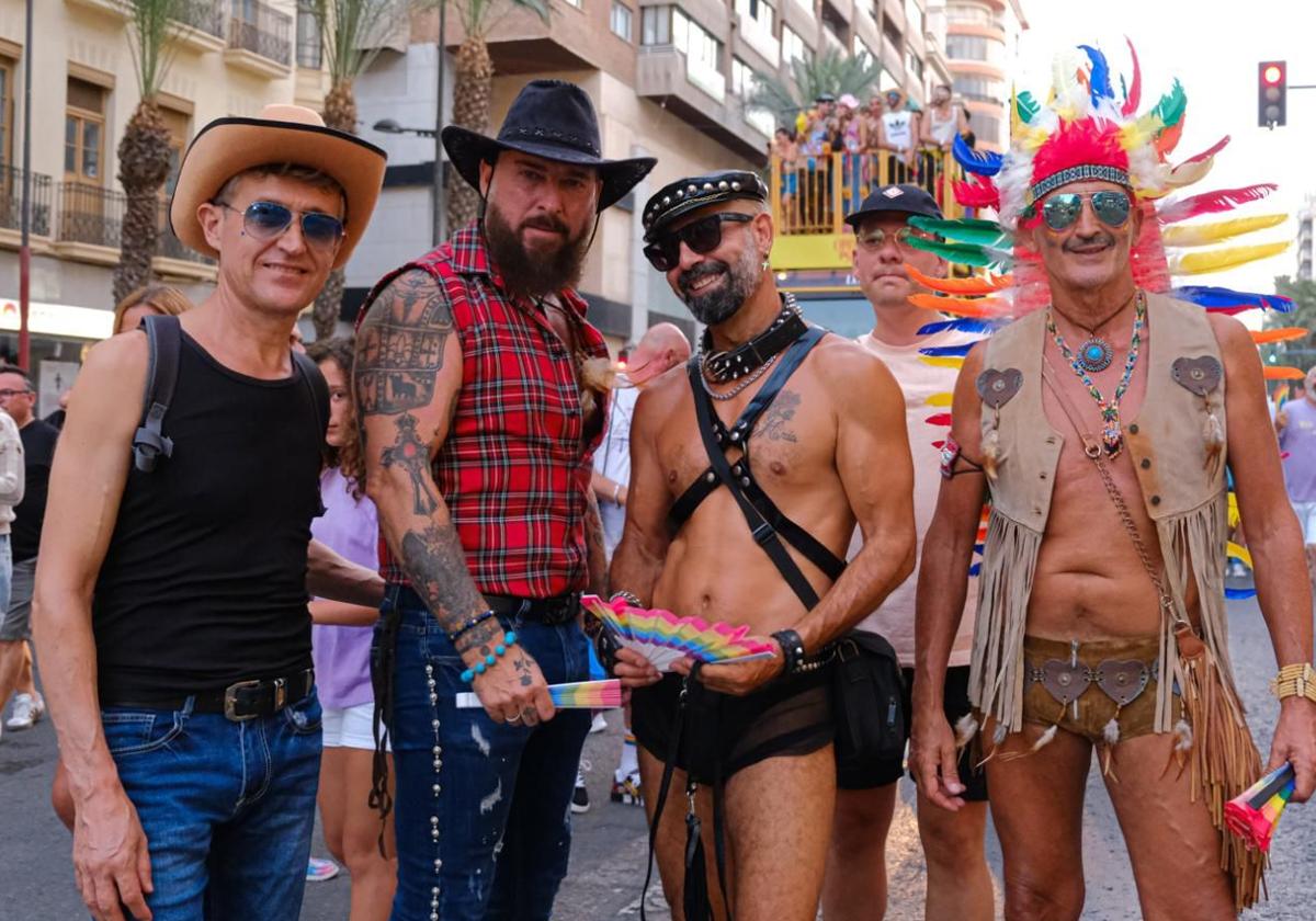 A group of participants at Pride 2024 in Alicante emulating the Village People.