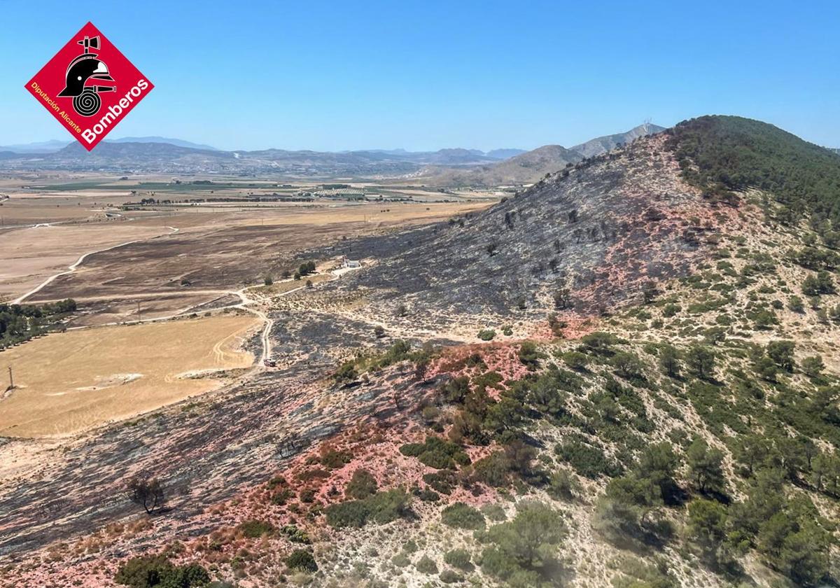 Incendio controlado en Villena.