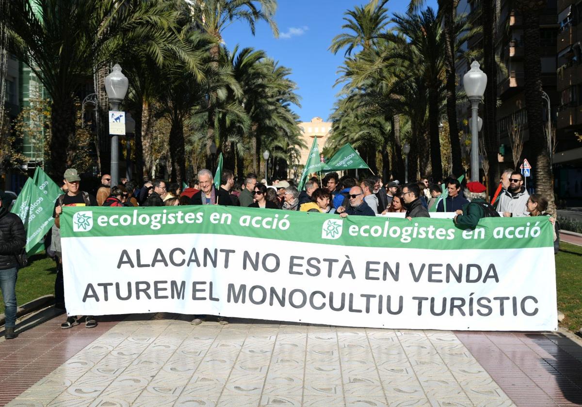 Protest against mass tourism last December.