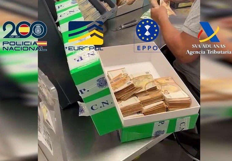 Images from the international operation against tax fraud in the importation of goods from China.