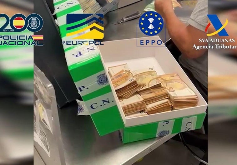 Imágenes de la operación internacional contra el fraude fiscal en la importación de mercancías desde China.