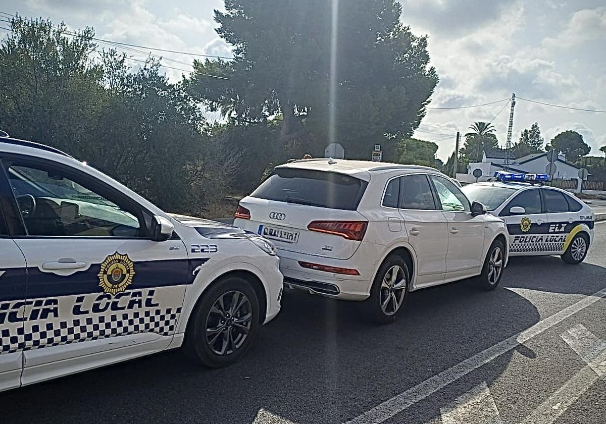 Image of the Local Police with the seized car