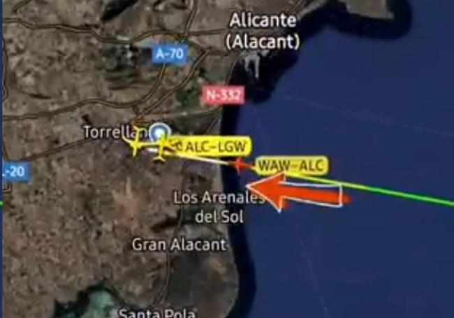 Aterrizaje del avión en Alicante.