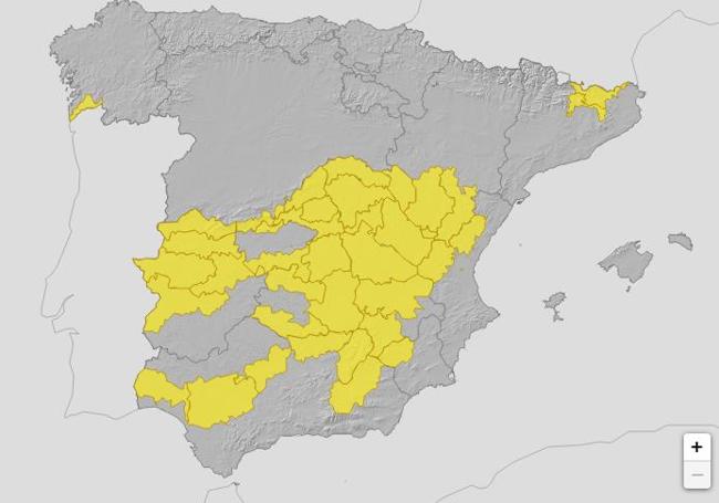 Aviso amarillo para el sábado 2 de agosto.