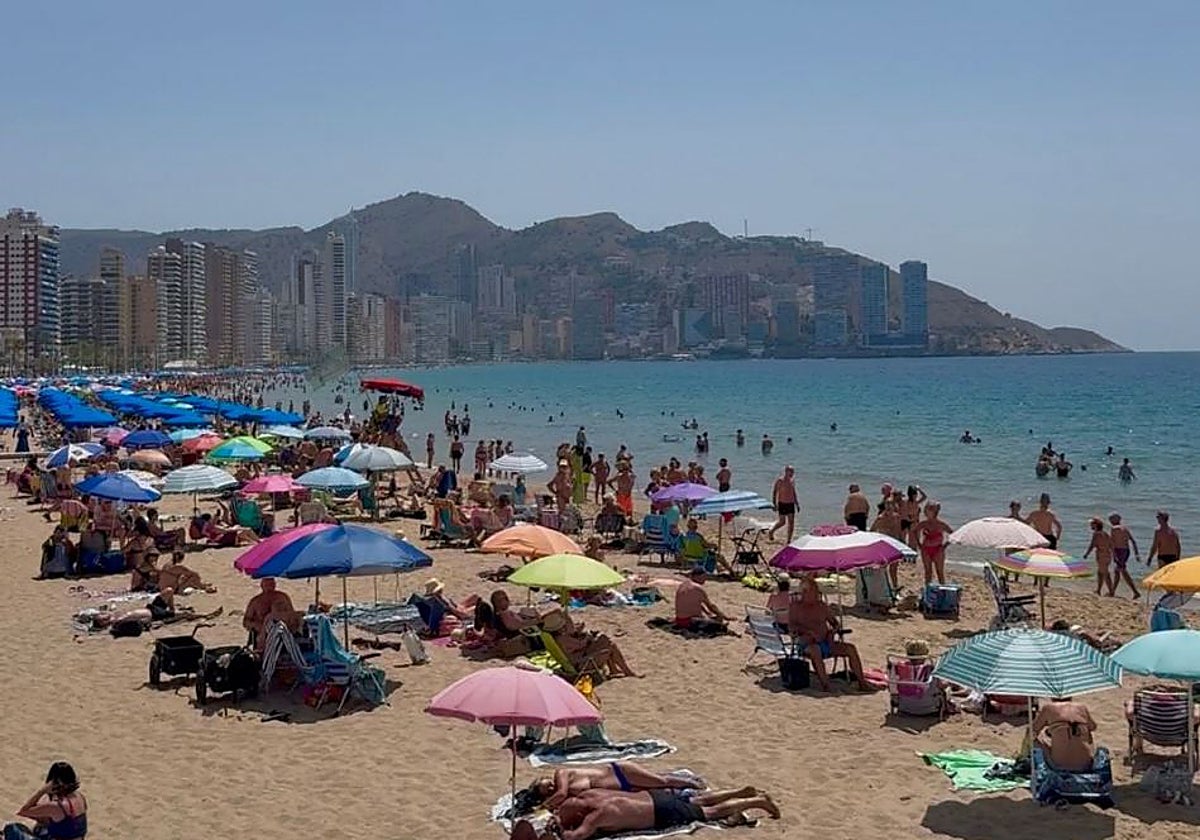 Imagen de la playa de Levante de Benidorm