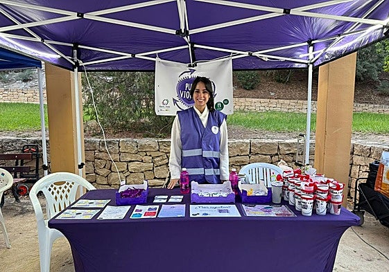 Punto violeta de las fiestas locales de Petrer