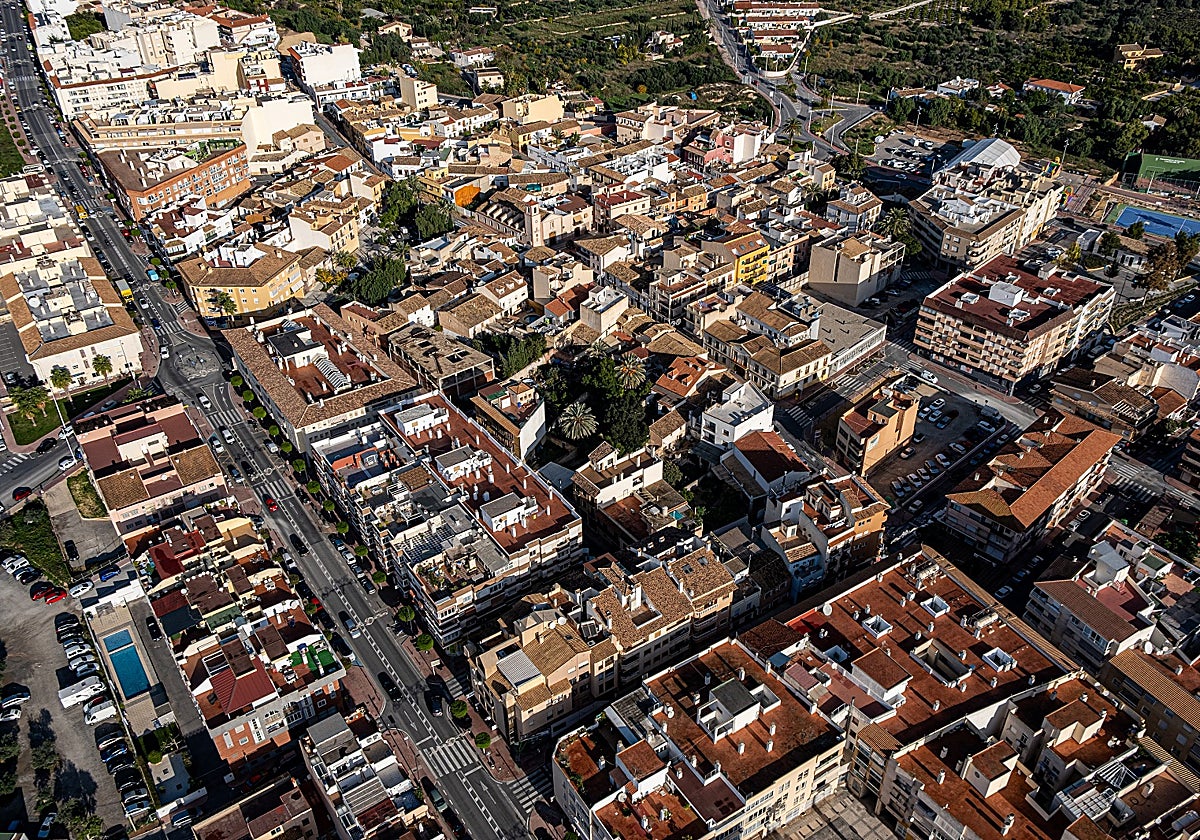 Imagen aérea del casco urbano de l'Alfàs del Pi
