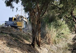 Trabajos junto al canal principal de Riegos de Levante.