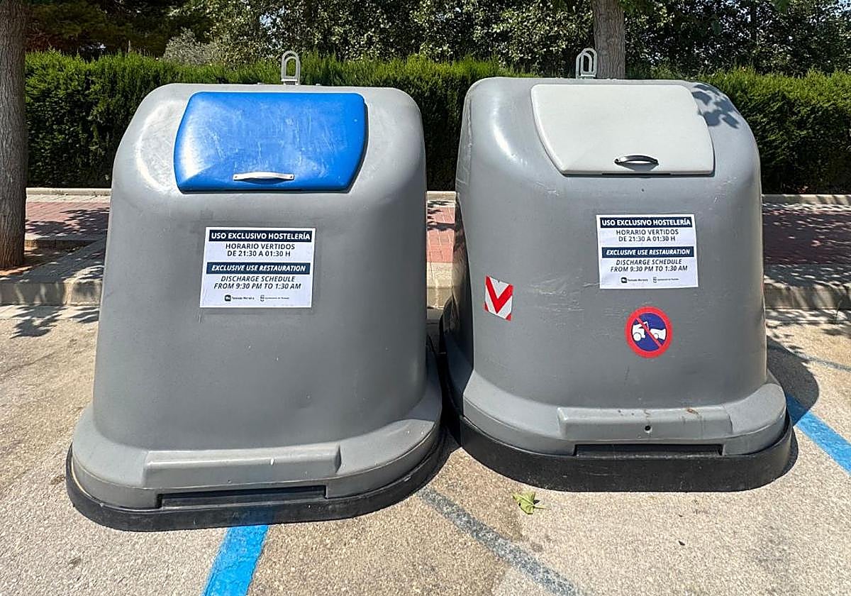 Contenedores habilitados para uso exclusivo de los establecimientos hosteleros.