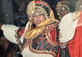 María Teresa Escoda, en una imagen del pasado como protagonista de la fiesta.