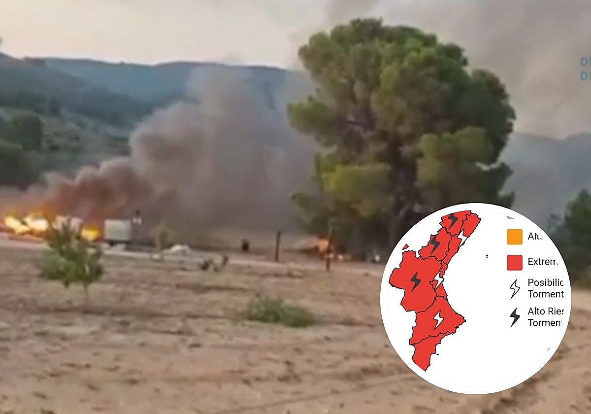 Riesgo extremo de incendios en la provincia de Alicante por reventones cálidos y tormentas secas