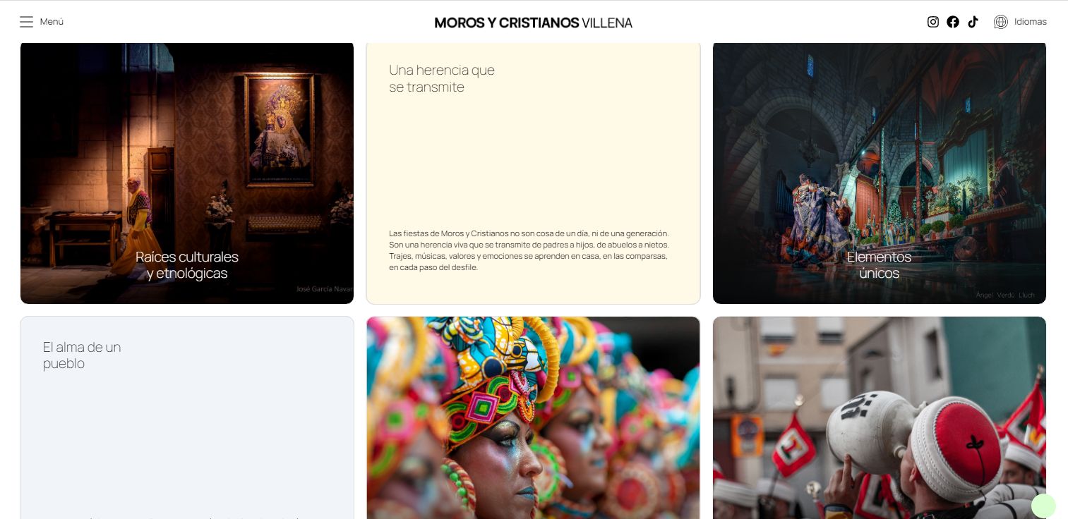 Página de inicio de la web.