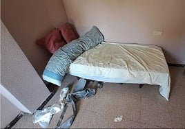 Interior de una de las habitaciones de la residencia clandestina de Elche.