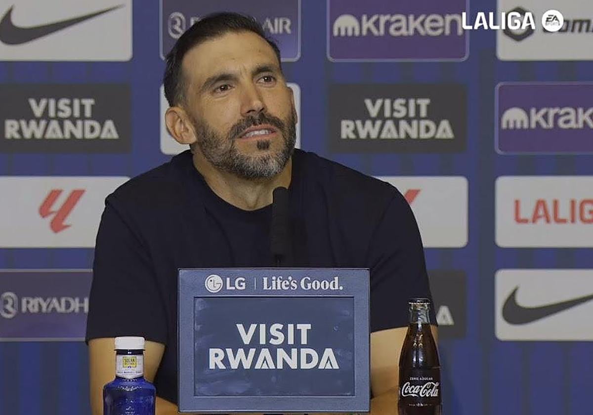 Eder Sarabia durante la rueda de prensa posterior al empate en el Metropolitano.