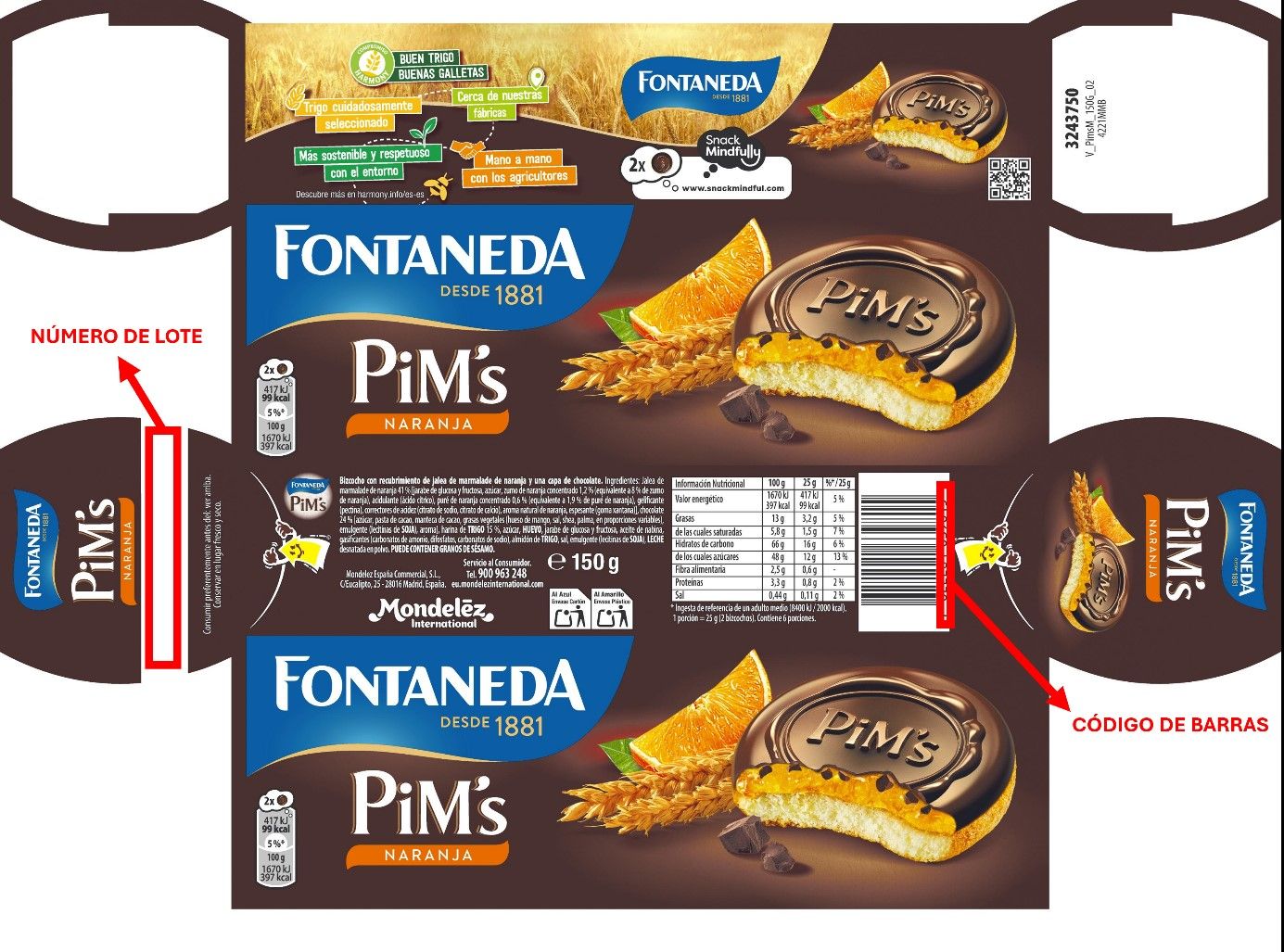 Envoltorio de las galletas sobre las que pesa la alerta.