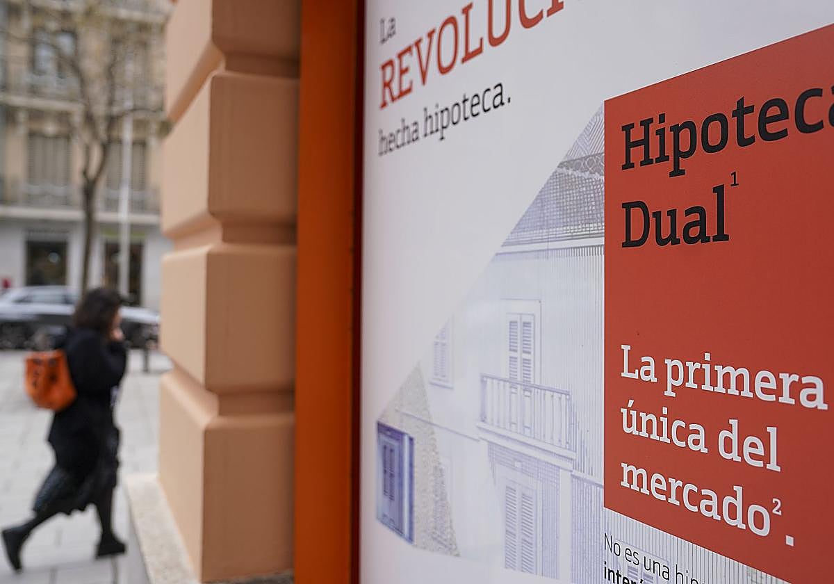 Oferta de una hipoteca en un banco.