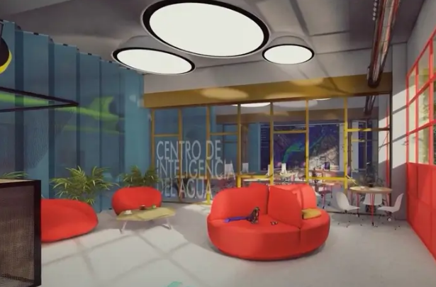 Recreación del Centro de la Inteligencia del Agua de Alicante, proyectado en el antiguo parque de bómberos en la plaza Séneca.