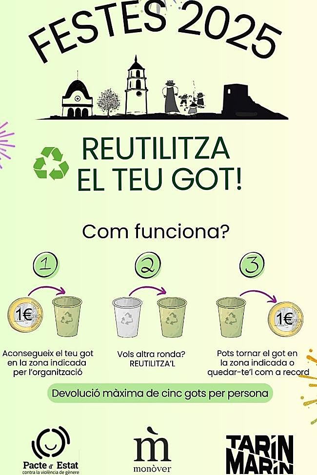 El diseño del vaso, realizado por la educadora ambiental Susana Caria, integra elementos de la tradición local y mensajes de sostenibilidad e igualdad.