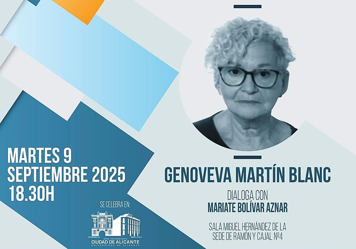 La periodista Genoveva Martín Blanc repasará su trayectoria en la Sede Ciudad de Alicante.