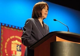 La ministra Diana Morant durante la pasada apertura de curso en la UA.