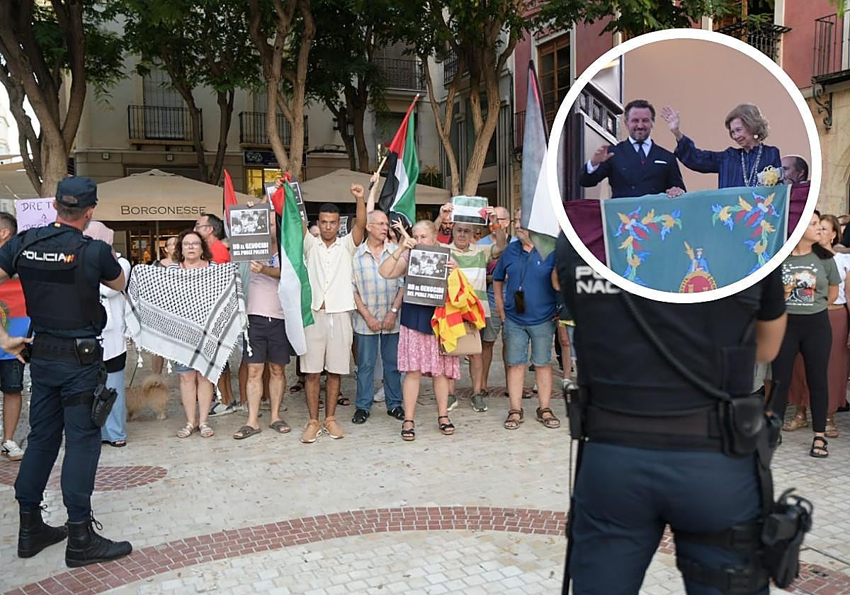 Una protesta propalestina intenta boicotear la visita de la Reina Sofía a Elche
