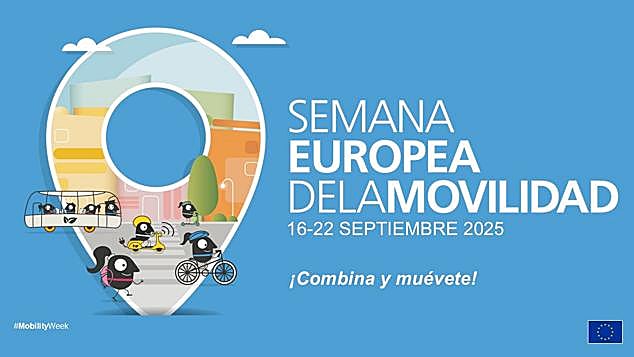 Banner que anuncia la Semana Europea de la Movilidad.