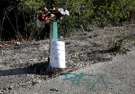 Flores depositadas junto al lugar del trágico accidente en Calp que se cobró la vida de un bebé de 20 días.