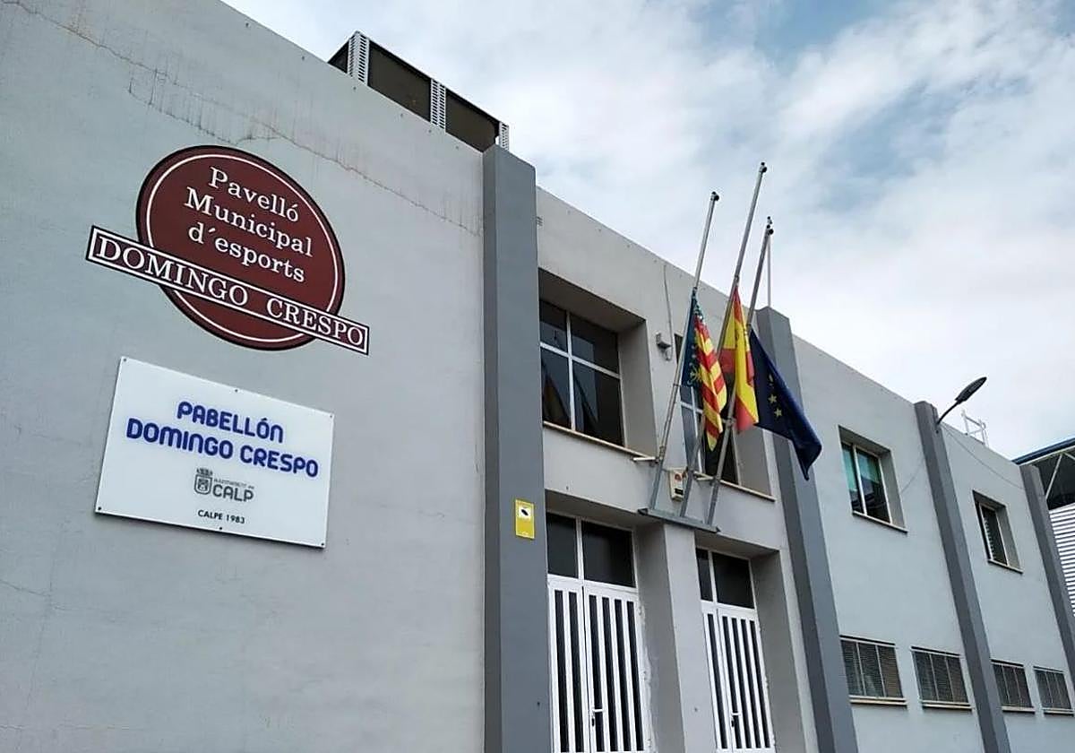 Flags at half-mast at the Calp pavilion, in an archive image.