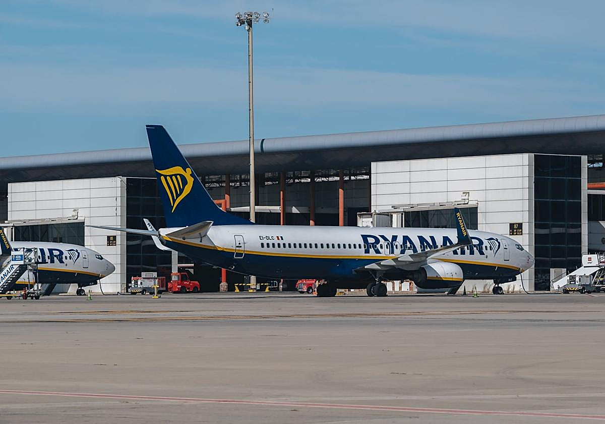 Avión de Ryanair en un